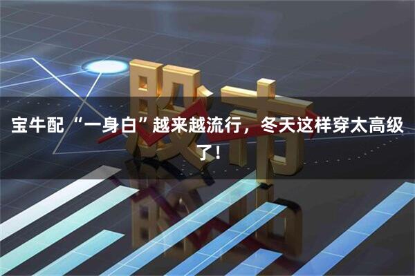 宝牛配 “一身白”越来越流行,冬天这样穿太高级了!